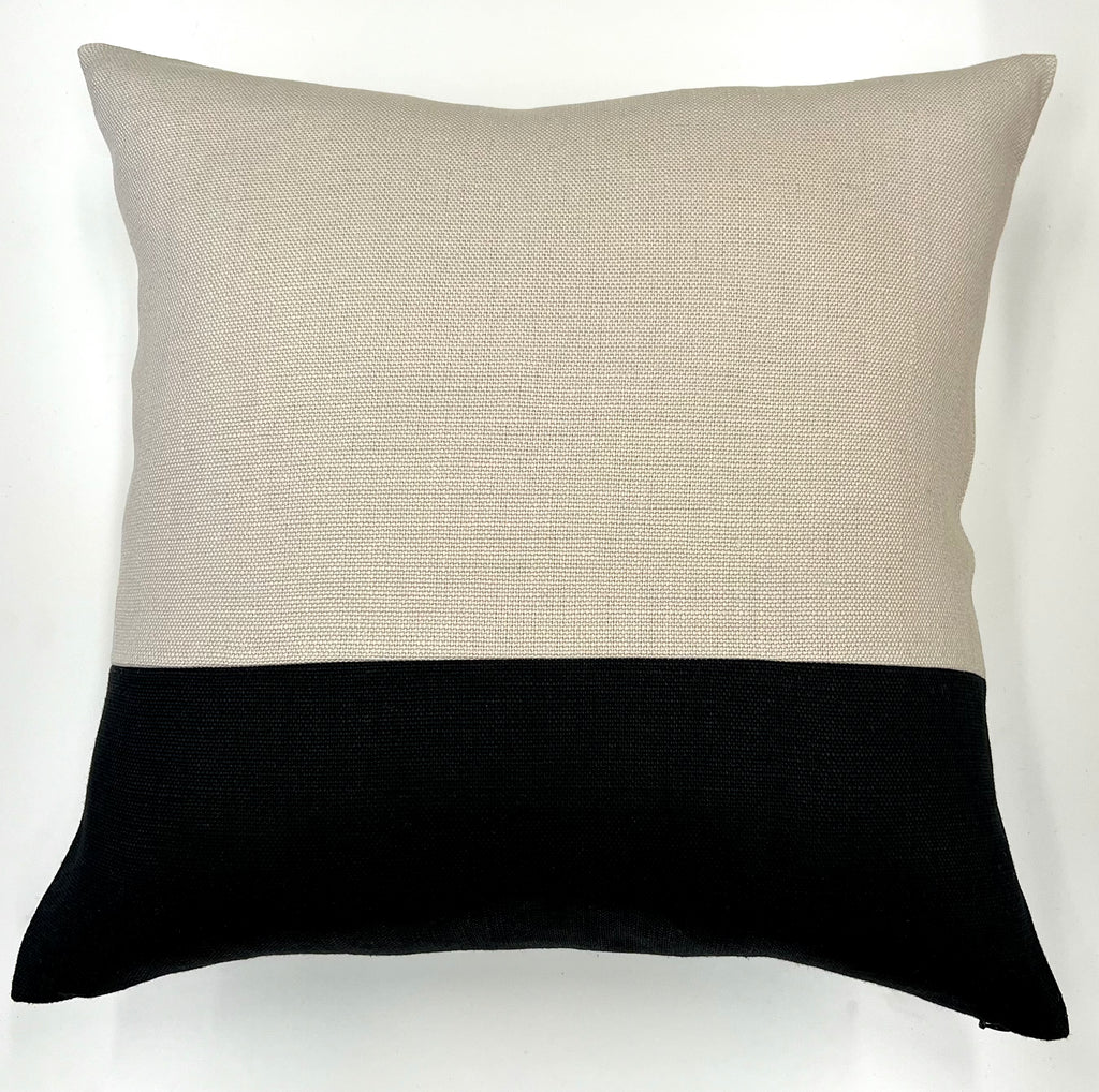 Bennett Square in Tan & Ebony Slubby Linen | SWD Studio