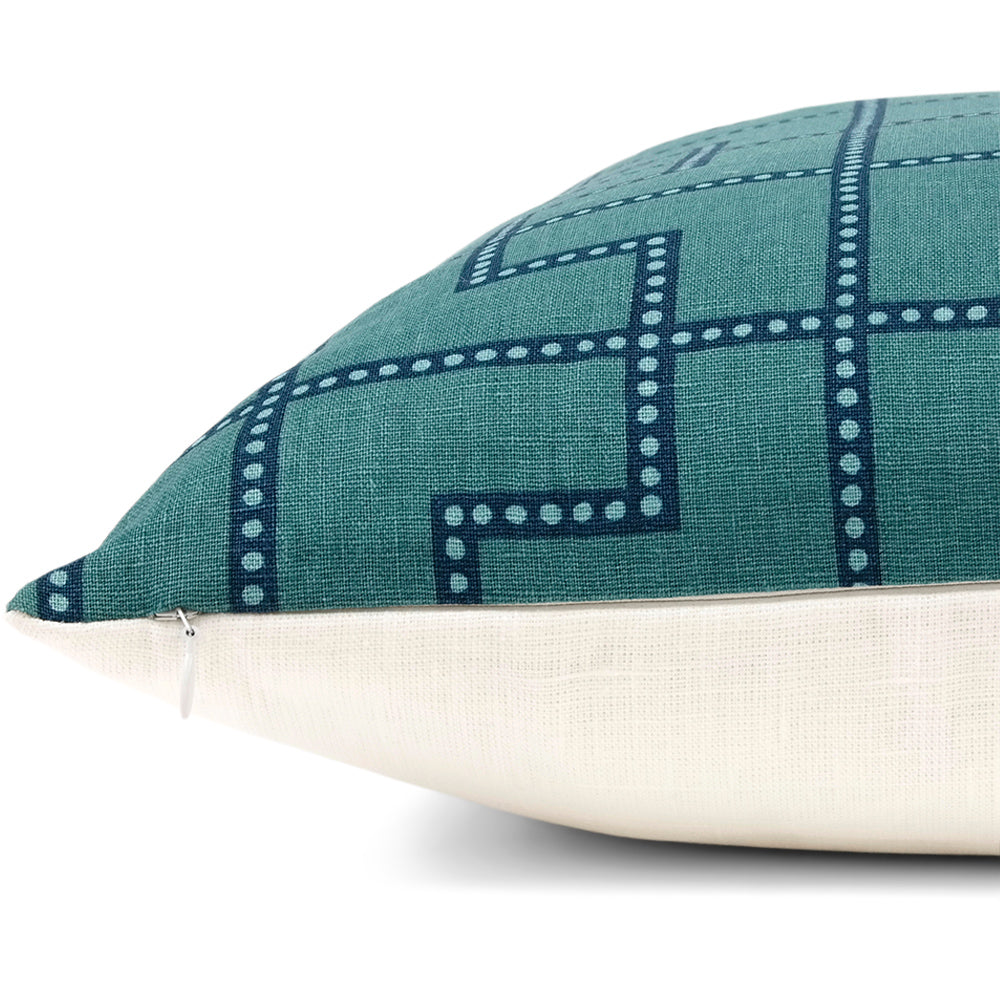 Bleecker Peacock Pillow Cover | Bottom View | Shown in 20x20