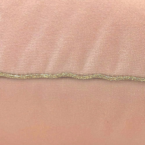 Cecily Tesoro Velvet Blush with Gold Piping Fabric Swatch
