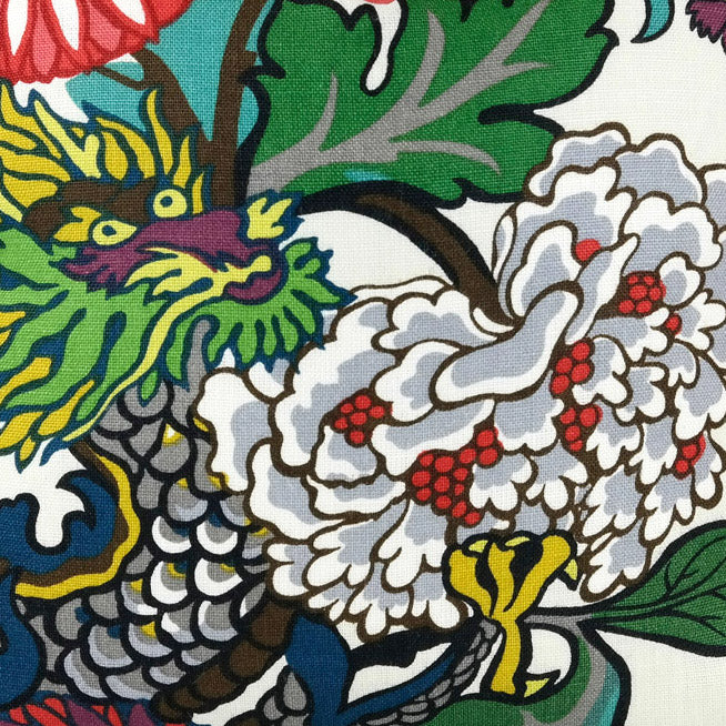 Chiang Mai Dragon Alabaster Fabric Swatch