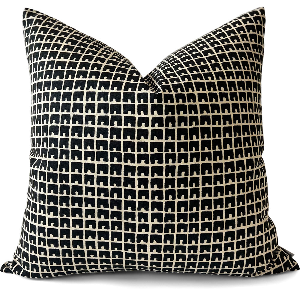 Fez II in Black Pillow Cover | Shown in 20x20