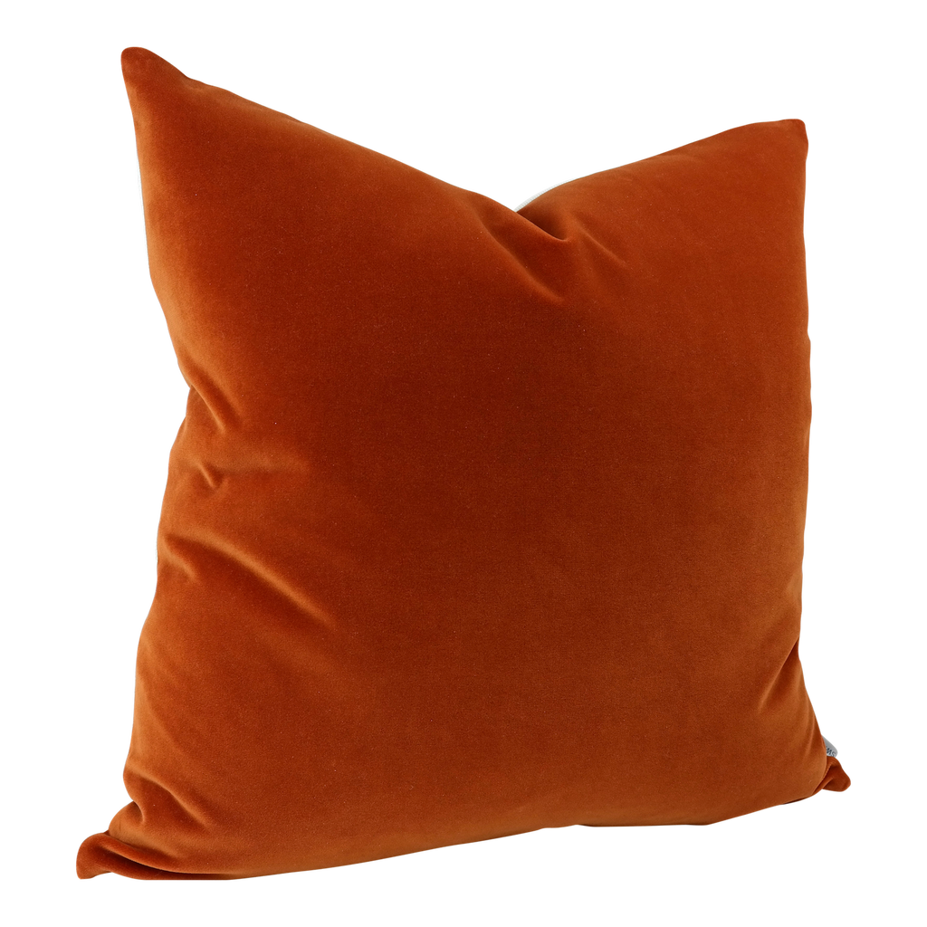 Jackson: Giorgio Velvet in Persimmon - Angled View  (Shown in 20" x 20")