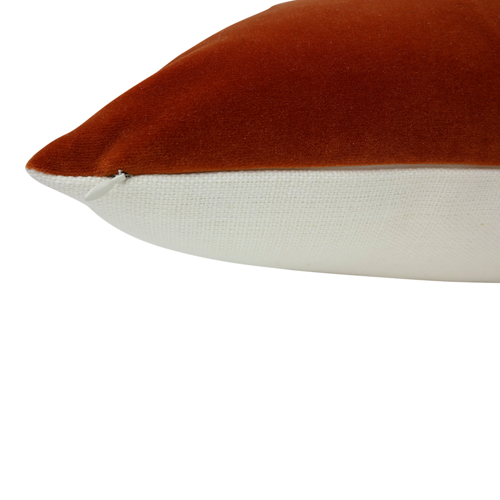 Jackson: Giorgio Velvet in Persimmon  Bottom View (Shown in 20" x 20")