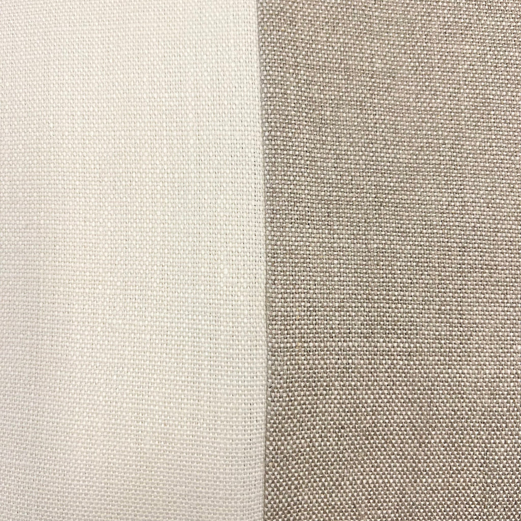 Colour Block Alabaster & Fog Slubby Linen Fabric Swatch