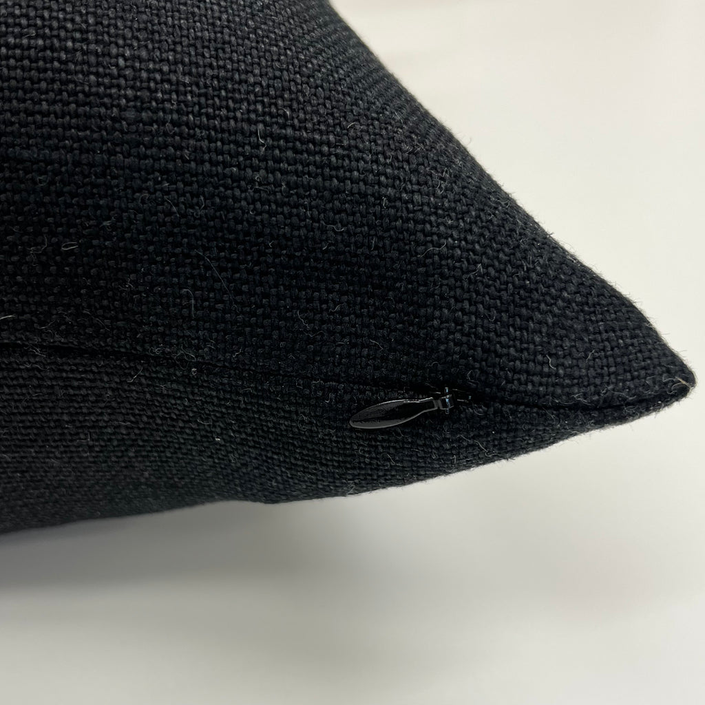 Bennet Square in Tan & Ebony Slubby Linen | SWD Studio