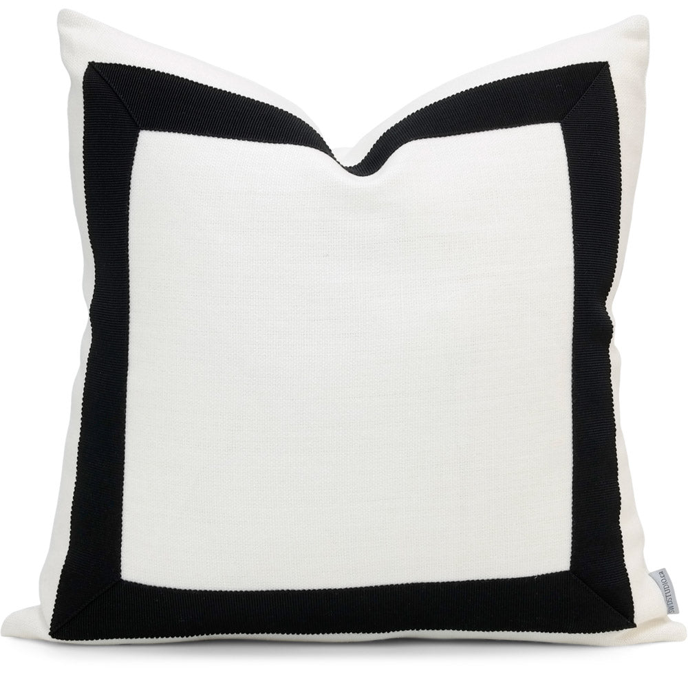 Larsen Black Grosgrain | Front View | Shown in 20x20