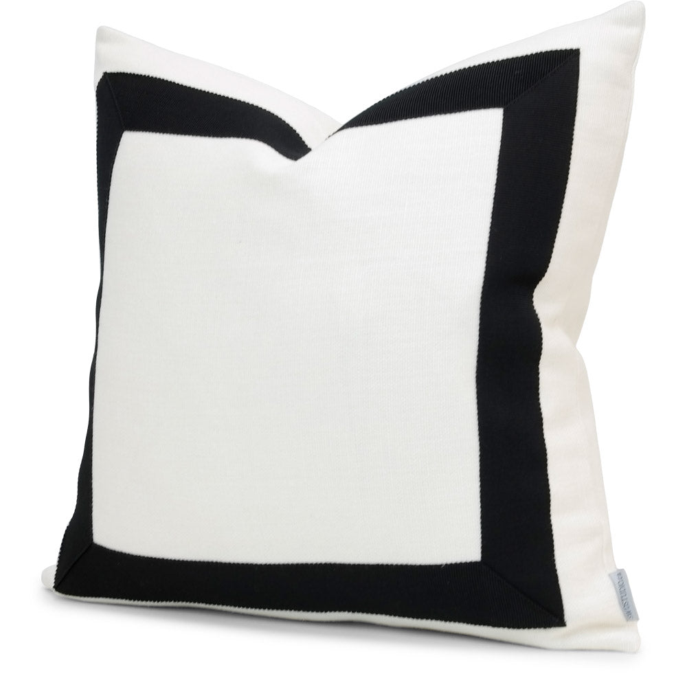 Larsen Black Grosgrain | Left Angled View | Shown in 20x20