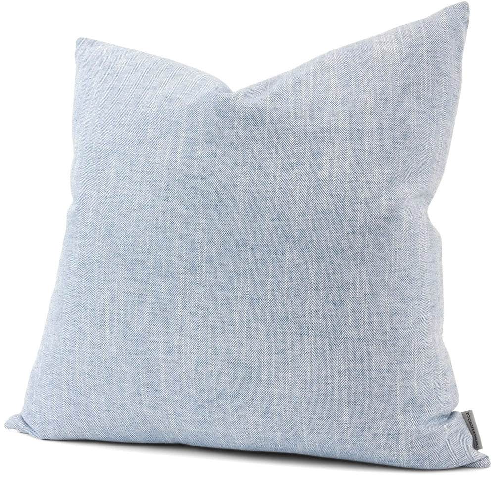 Linder Chambray Pillow Cover | Left Angled View | Shown in 20x20