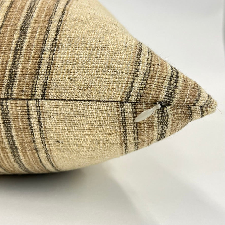 Mateo Handwoven Stripe Pillow Cover | Shown in 20x20 in Same Reverse