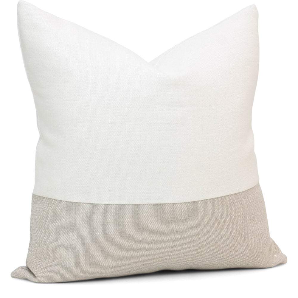 Bennett Square in Alabaster & Fog Slubby Linen