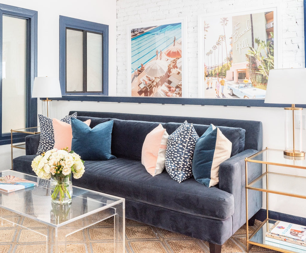 Jackson: Blush Tesoro Velvet (Shown in 18x18) | Design and Photo by Gray Malin