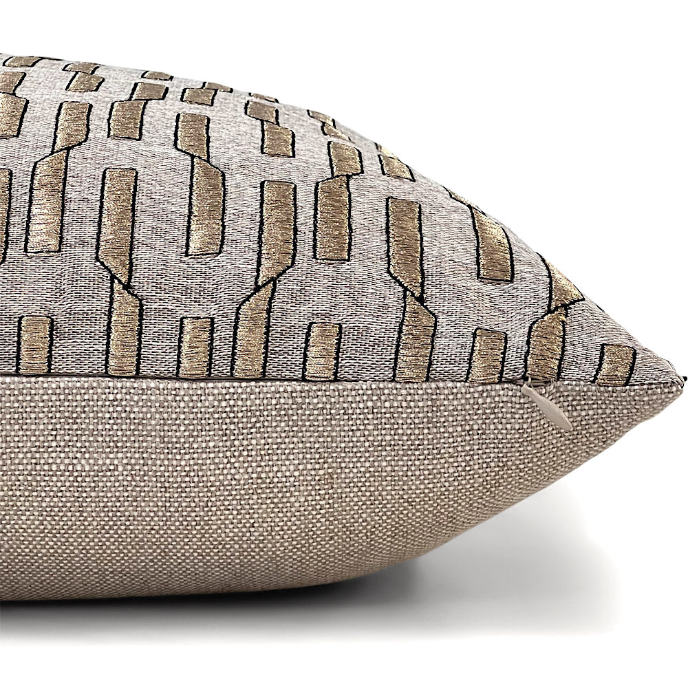 Zena Gold Pillow Cover | Bottom View