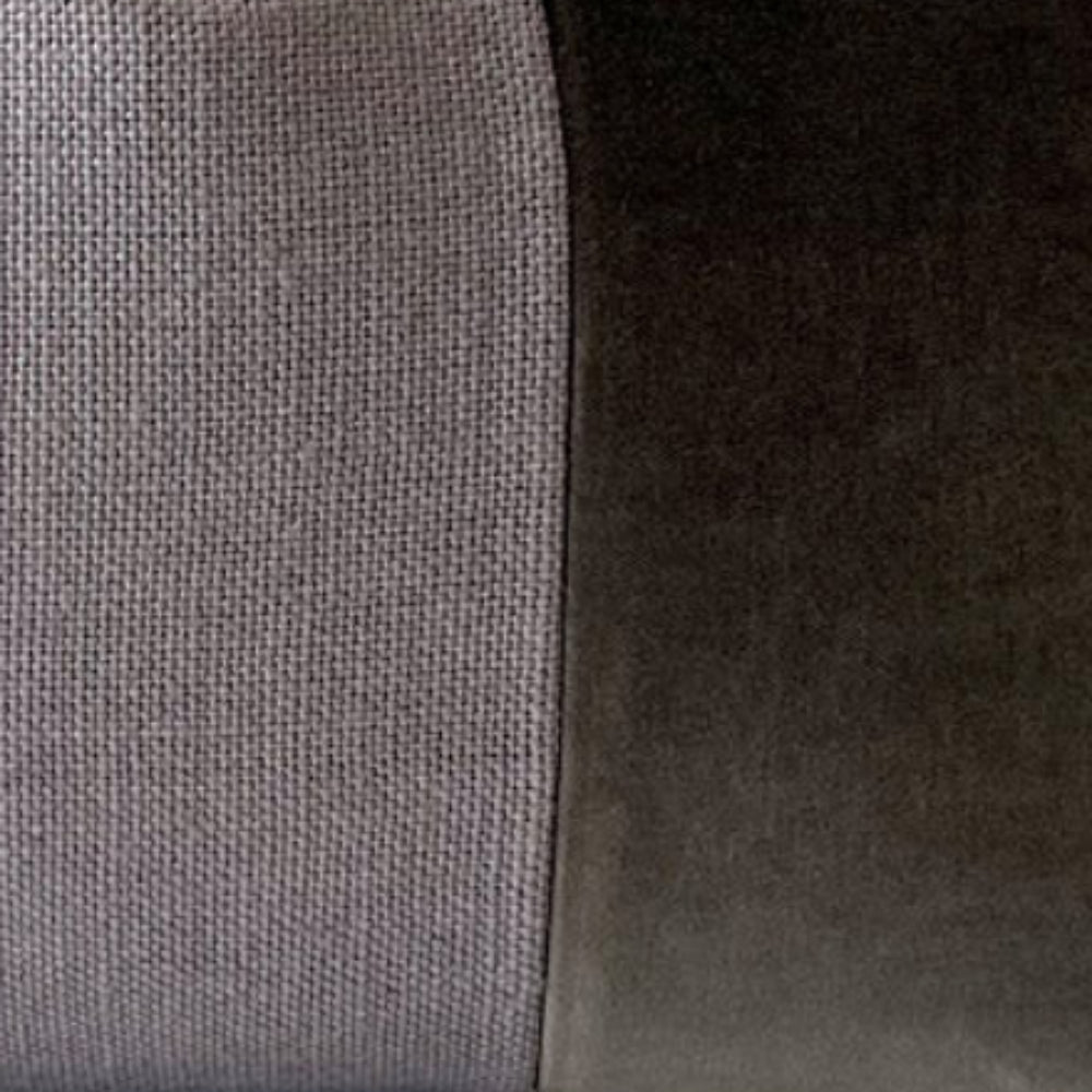 Colour Block in Ash Slubby Linen & Eclipse Cordoba Velvet Fabric Swatch