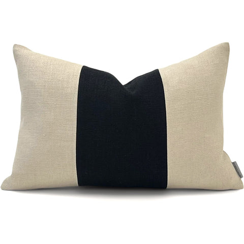 Lindsay_Lumbar_in_Tan_Ebony_Slubby_Linen_| Shown in 13x19 | SWD Studio | Made in Canada