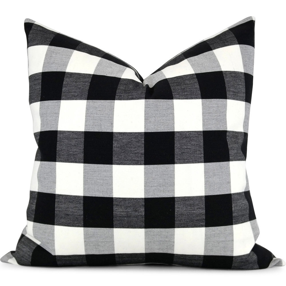 Romo Melbury Buffalo Check in Ebony Pillow Cover by SWD Studio - Shown in 20"x20"