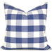 Romo Melbury Buffalo Check Sapphire Pillow Cover by SWD Studio - Shown in 20"x20"