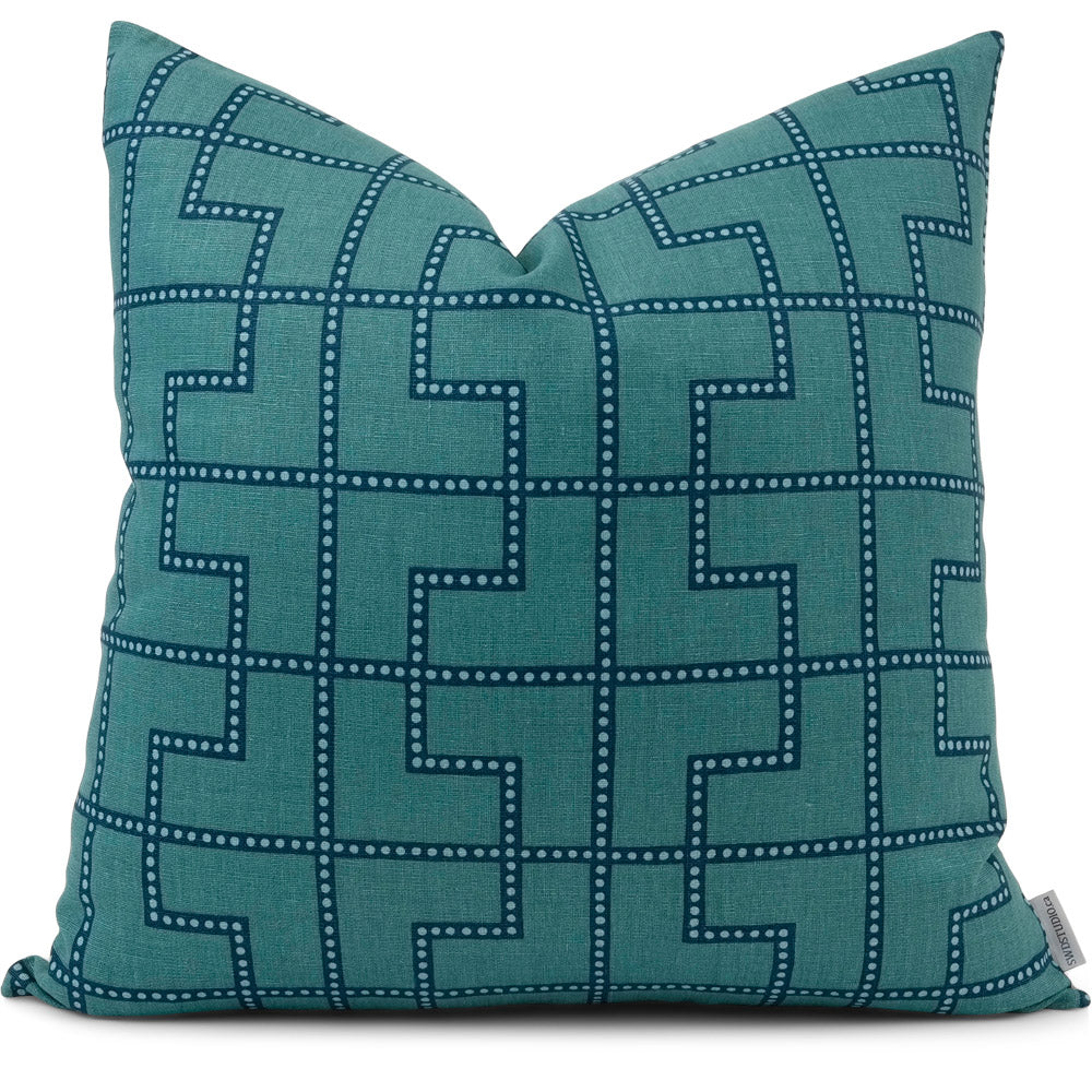 Bleecker Peacock Pillow Cover | Front View | Shown in 20x20