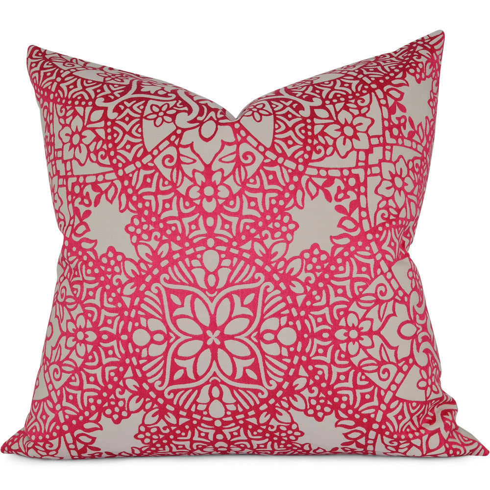 Black Edition Byzantine Fuchsia Pillow Cover by SWD Studio - Shown in 20"x20"