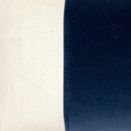 Colour Block in Alabaster Slubby Linen & Delft Cordoba Velvet Fabric Swatch