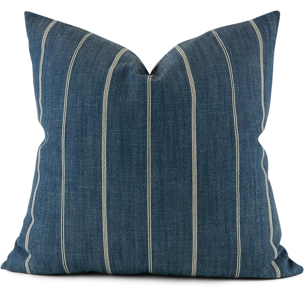 Fritz Indigo Pillow Cover - Front View (Shown in 20x20)