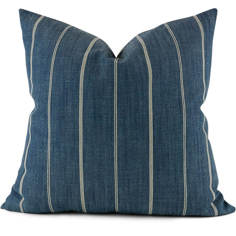 Fritz Indigo Pillow Cover - Front View (Shown in 20x20)