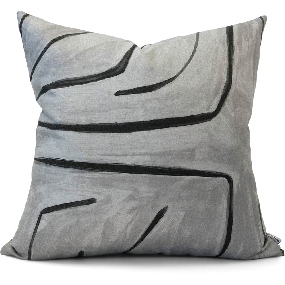 Graffito Graphite Pillow Cover | Front View | Shown in 20x20