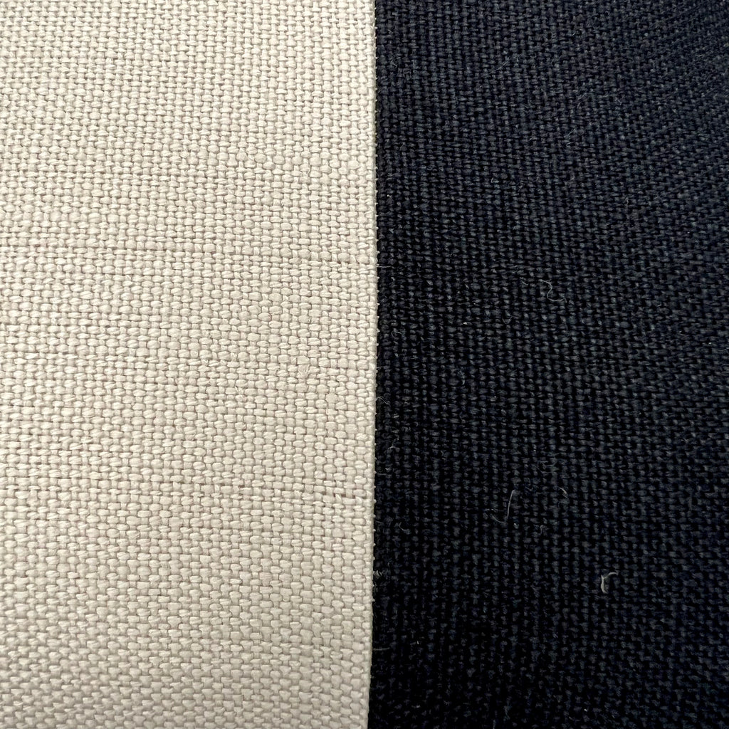 Colour Block Tan & Ebony Slubby Linen Fabric Swatch