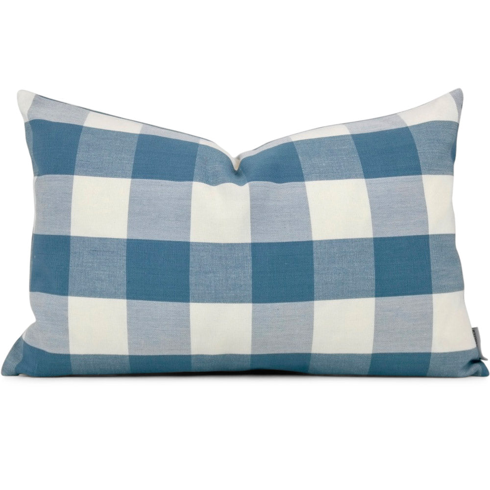 Blue buffalo check pillow store