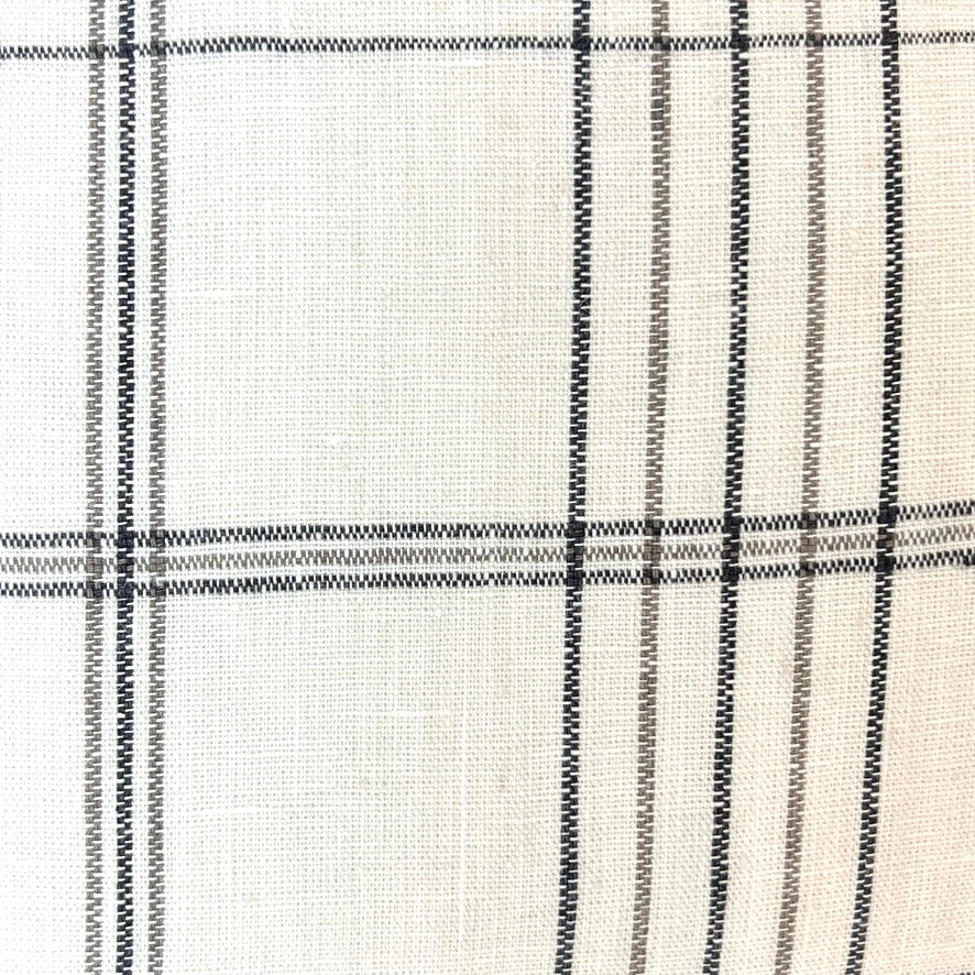 Nils Plaid Linen Charcoal Fabric Swatch