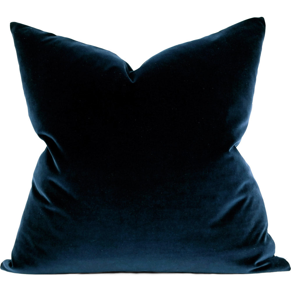 Jackson in Dark Indigo Cordoba Velvet Pillow Cover | Shown in 20x20