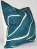 Graffito Teal/Pearl Pillow Cover | Angled View | Shown in 20x20