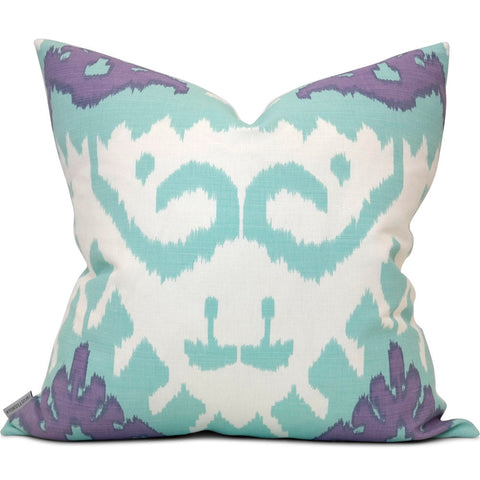 Kazak in Aqua Lilac Pillow Cover | Pattern A | Size 20x20