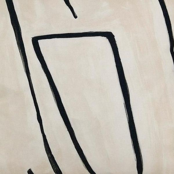 Graffito Linen/Onyx Fabric Swatch by Groundworks