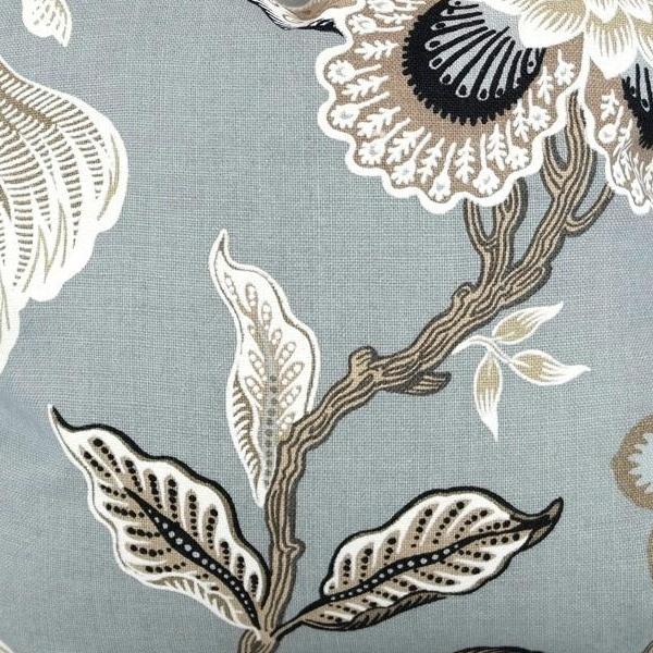 Hothouse Flowers in Mineral Fabric Swatch by F Schumacher.