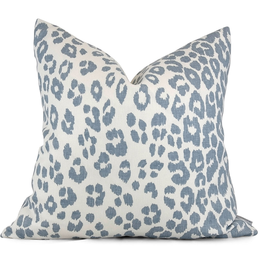Blue cheetah print pillow clearance