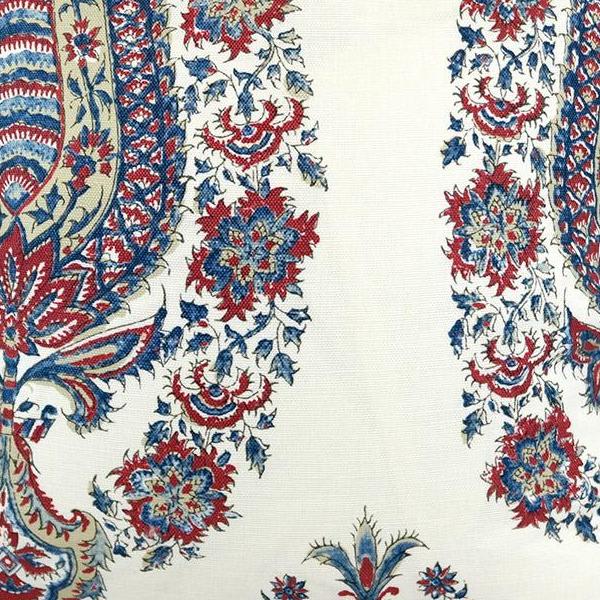 Komal Paisley in Madder Blue Fabric Swatch