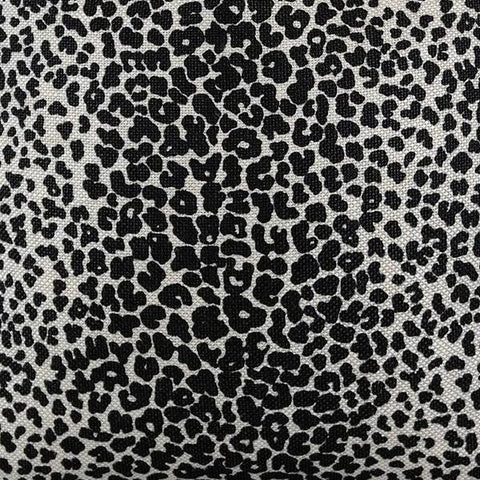 Leopard Linen Print in Ebony Fabric Swatch