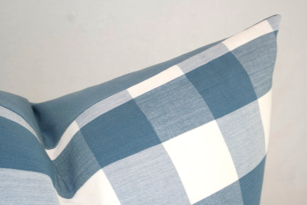 ROMO Melbury Danube Buffalo Check Pillow SWD Studio Made in Canada SWD STUDIO
