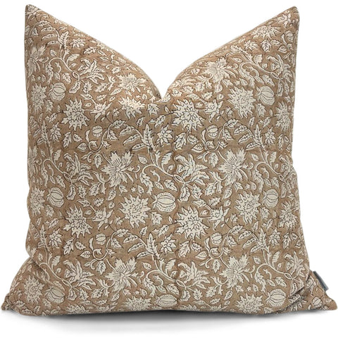 Solange Natural Umber Pillow Cover | Shown in 20x20 | Front View